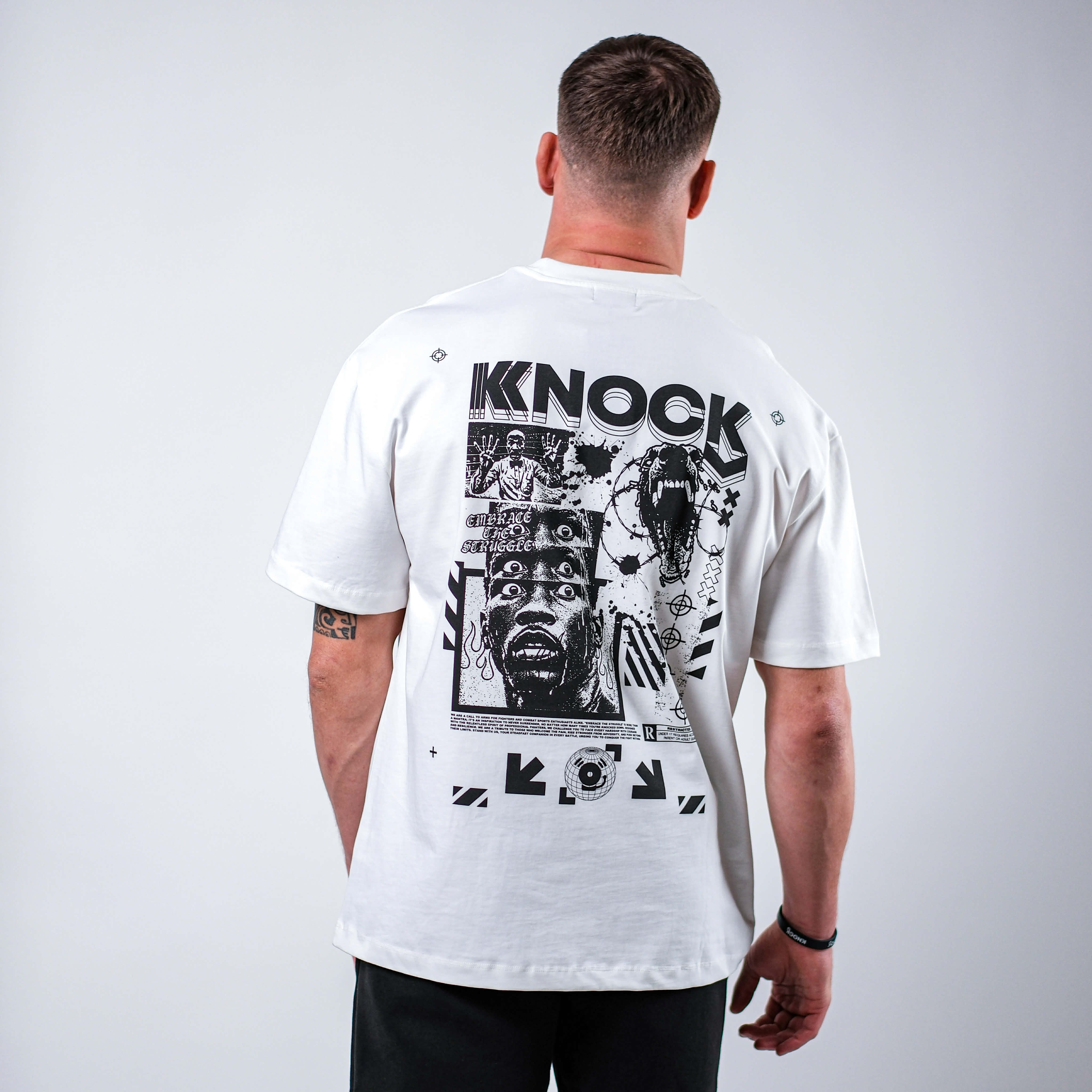 EMBRACE THE STRUGGLE OVERSIZED HEAVY TEE WHITE