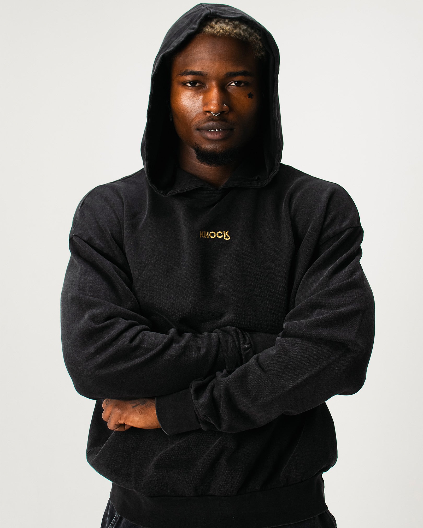 ASTROKNEE 2.0 OVERSIZED HOODIE - BLACK
