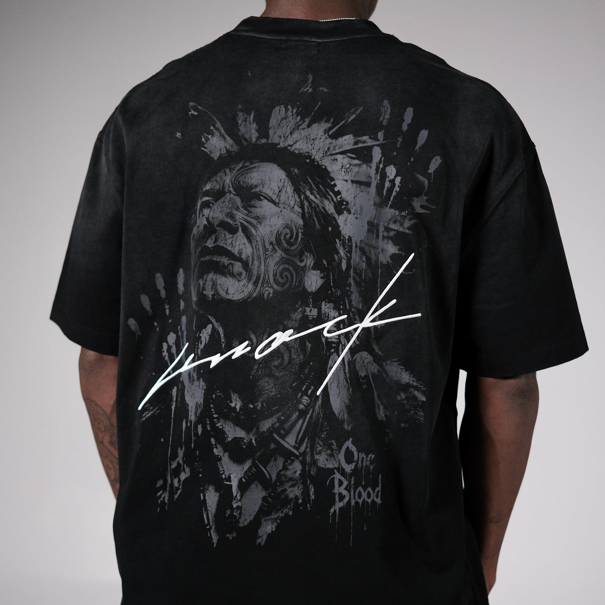 ONE BLOOD VINTAGE BLACK TEE
