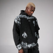 RAW CANVAS OVERSIZED HOODIE BLACK