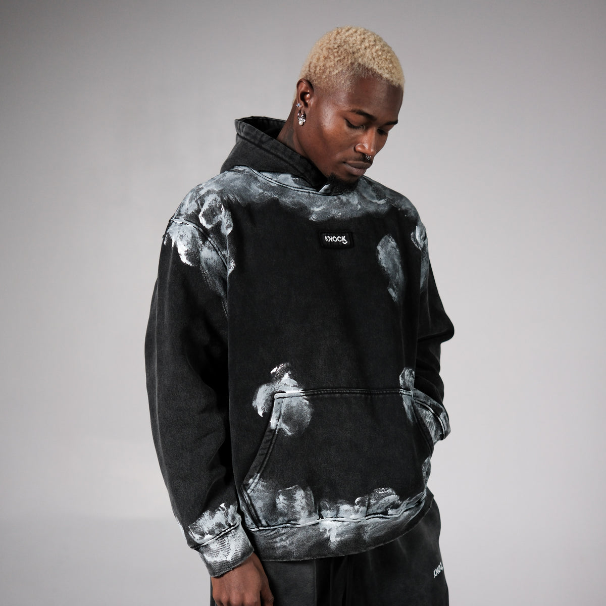 RAW CANVAS OVERSIZED HOODIE BLACK