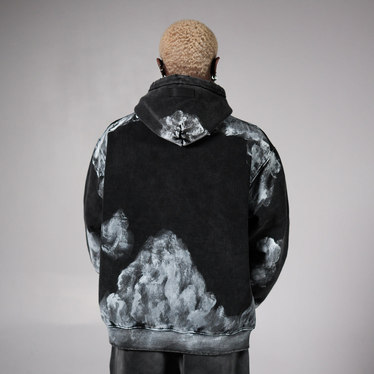 RAW CANVAS OVERSIZED HOODIE BLACK
