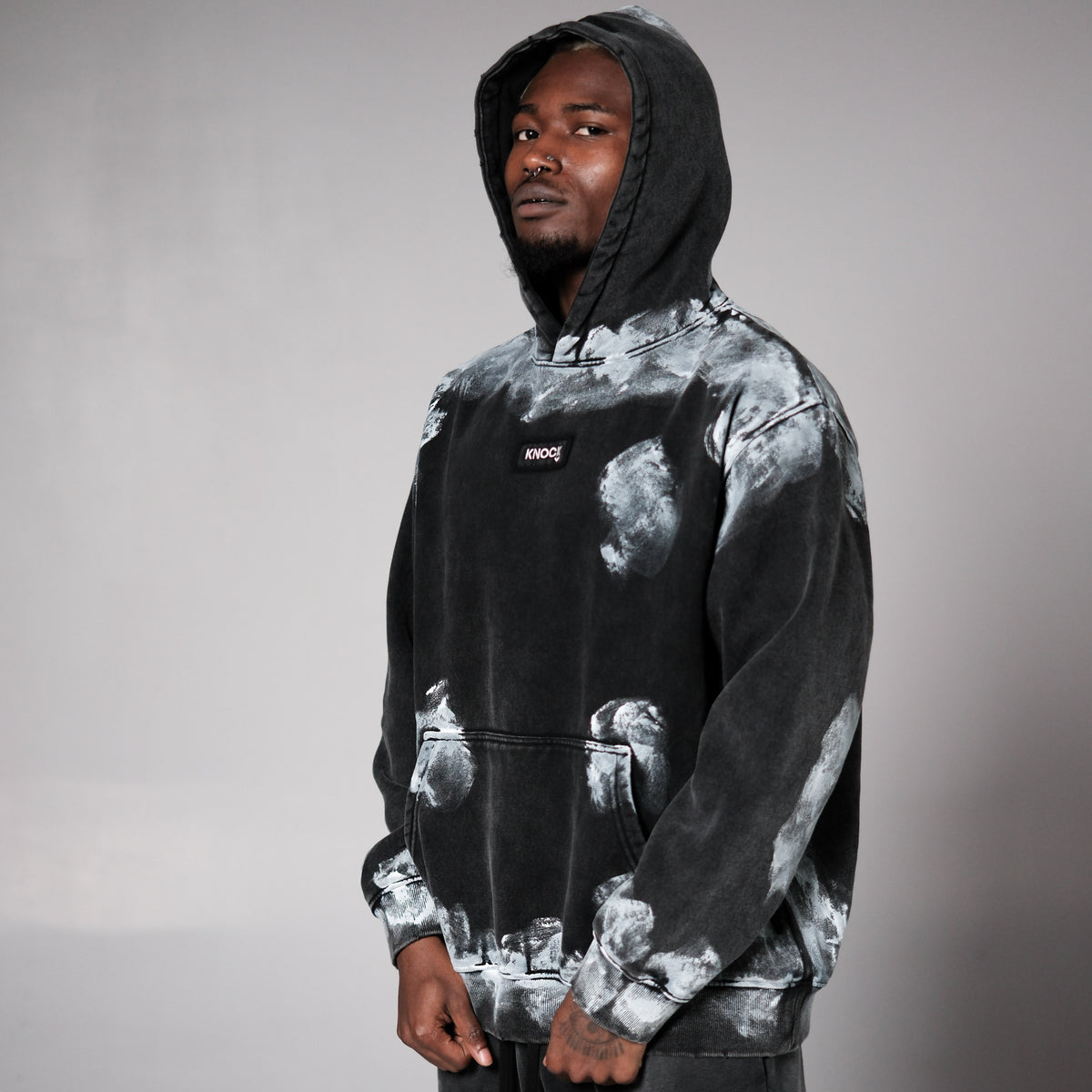 RAW CANVAS OVERSIZED HOODIE BLACK
