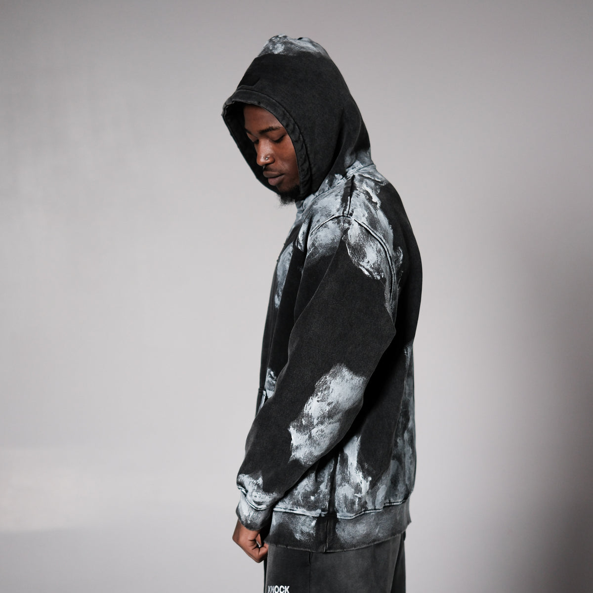 RAW CANVAS OVERSIZED HOODIE BLACK
