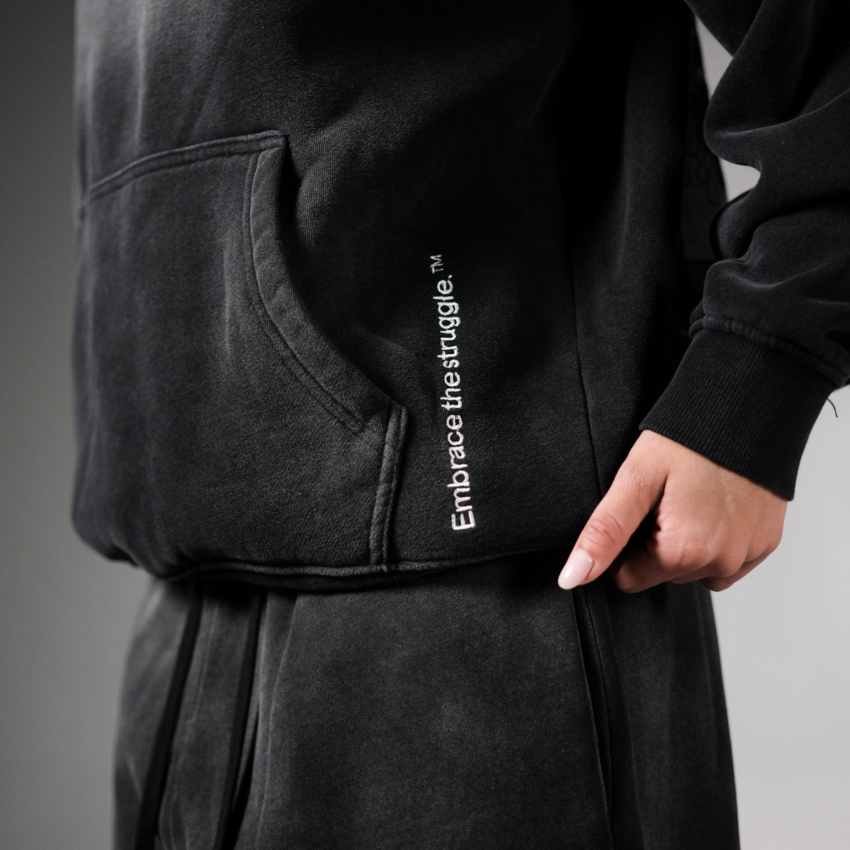 EMBRACE THE STRUGGLE OVERSIZED FADE HOODIE