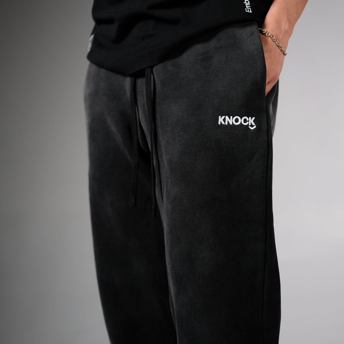 CUFFED FADE FLEECE JOGGERS | VINTAGE BLACK