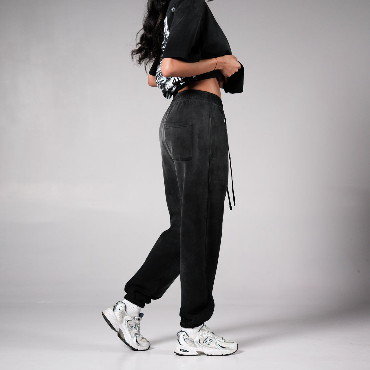 CUFFED FADE FLEECE JOGGERS | VINTAGE BLACK