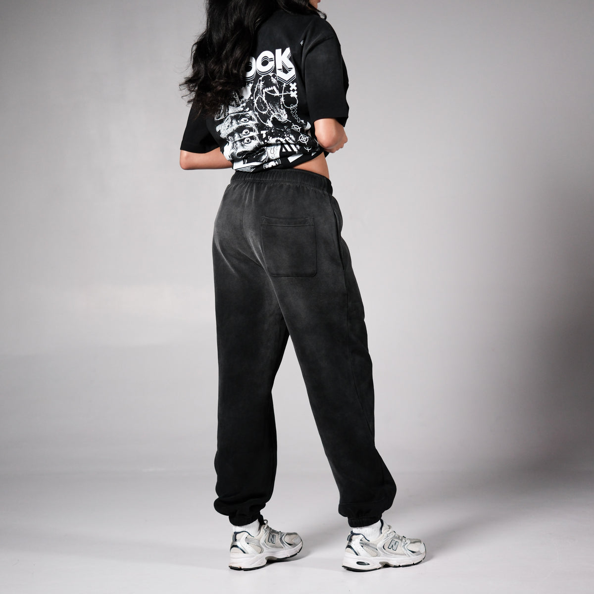 CUFFED FADE FLEECE JOGGERS | VINTAGE BLACK