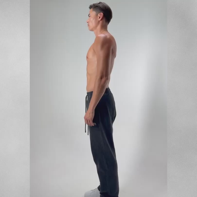 Load video: VINTAGE STRAIGHT CUT TERRY JOGGERS UNISEX