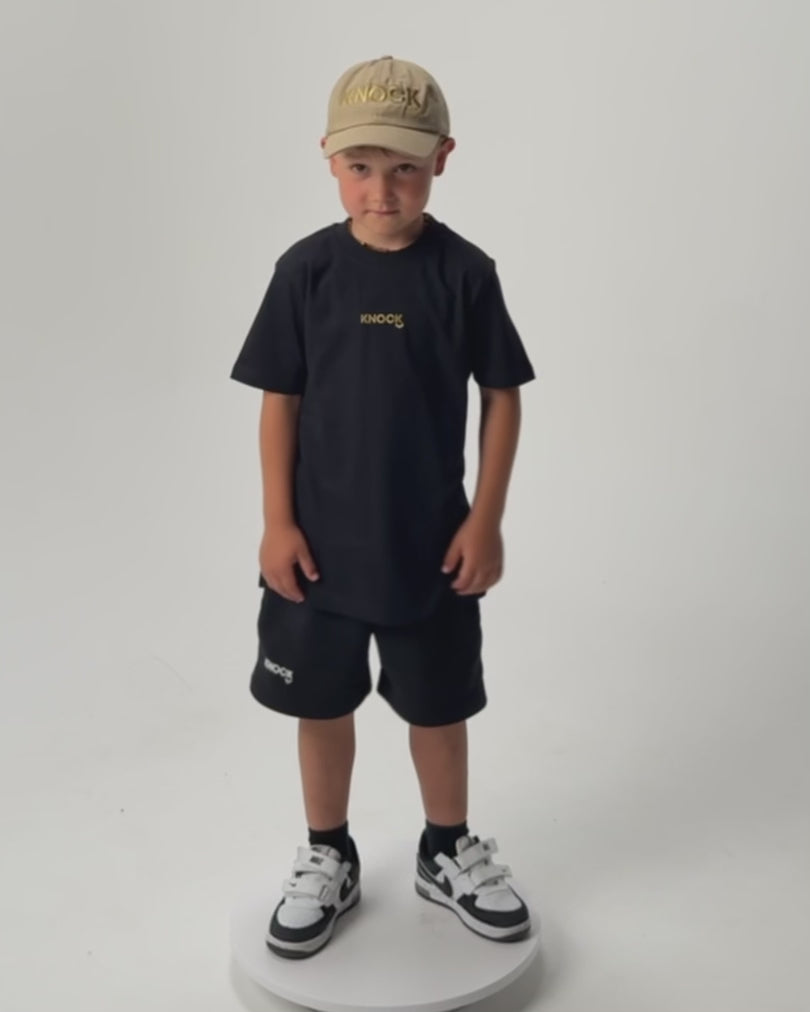 Load video: ASTRO KNEE KIDS TEE BLACK
