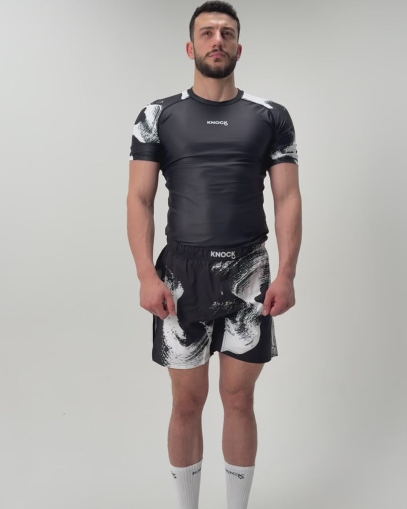 Load video: V. T. RASHGUARD BLACK