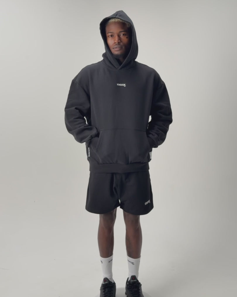 Load video: EMBRACE THE STRUGGLE SUPER HEAVY HOODIE BLACK