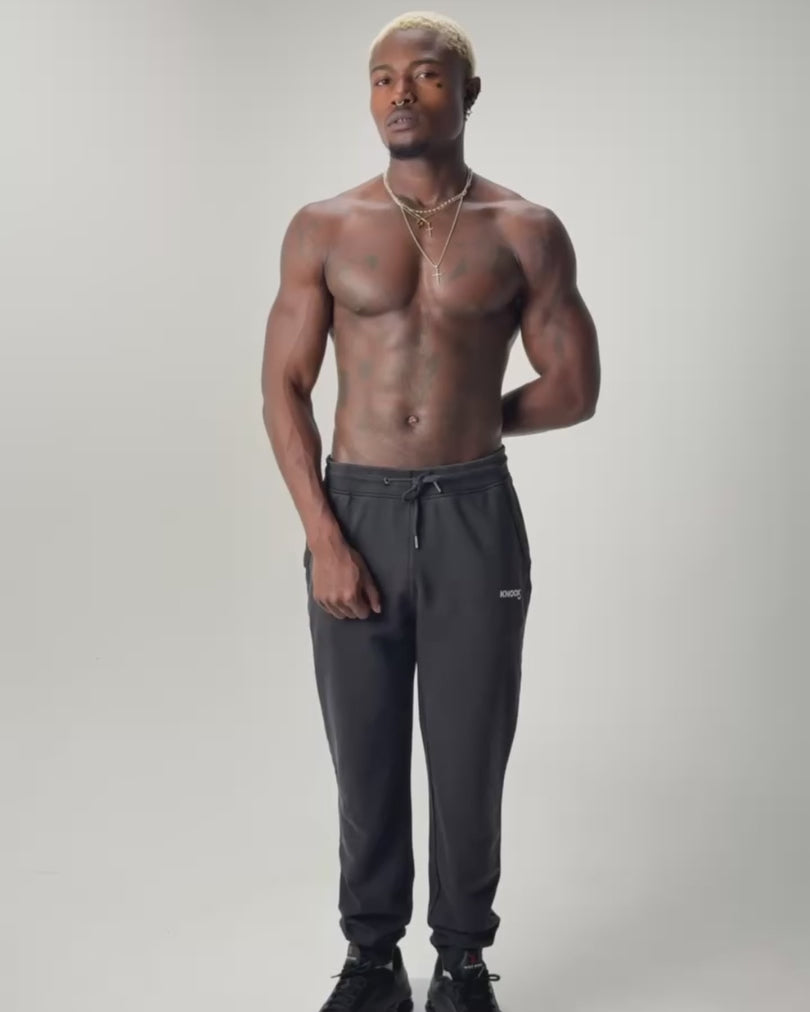 Load video: VINTAGE RIBBED CUFF JOGGERS