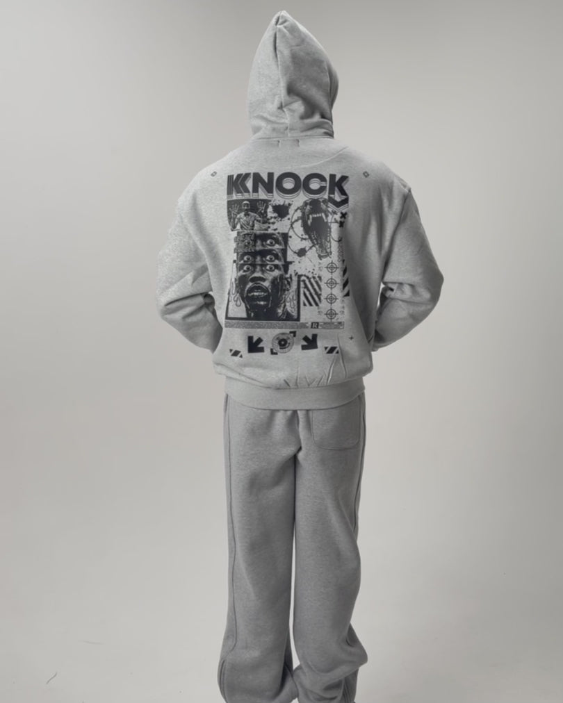 Load video: EMBRACE THE STRUGGLE SUPER HEAVY HOODIE GREY