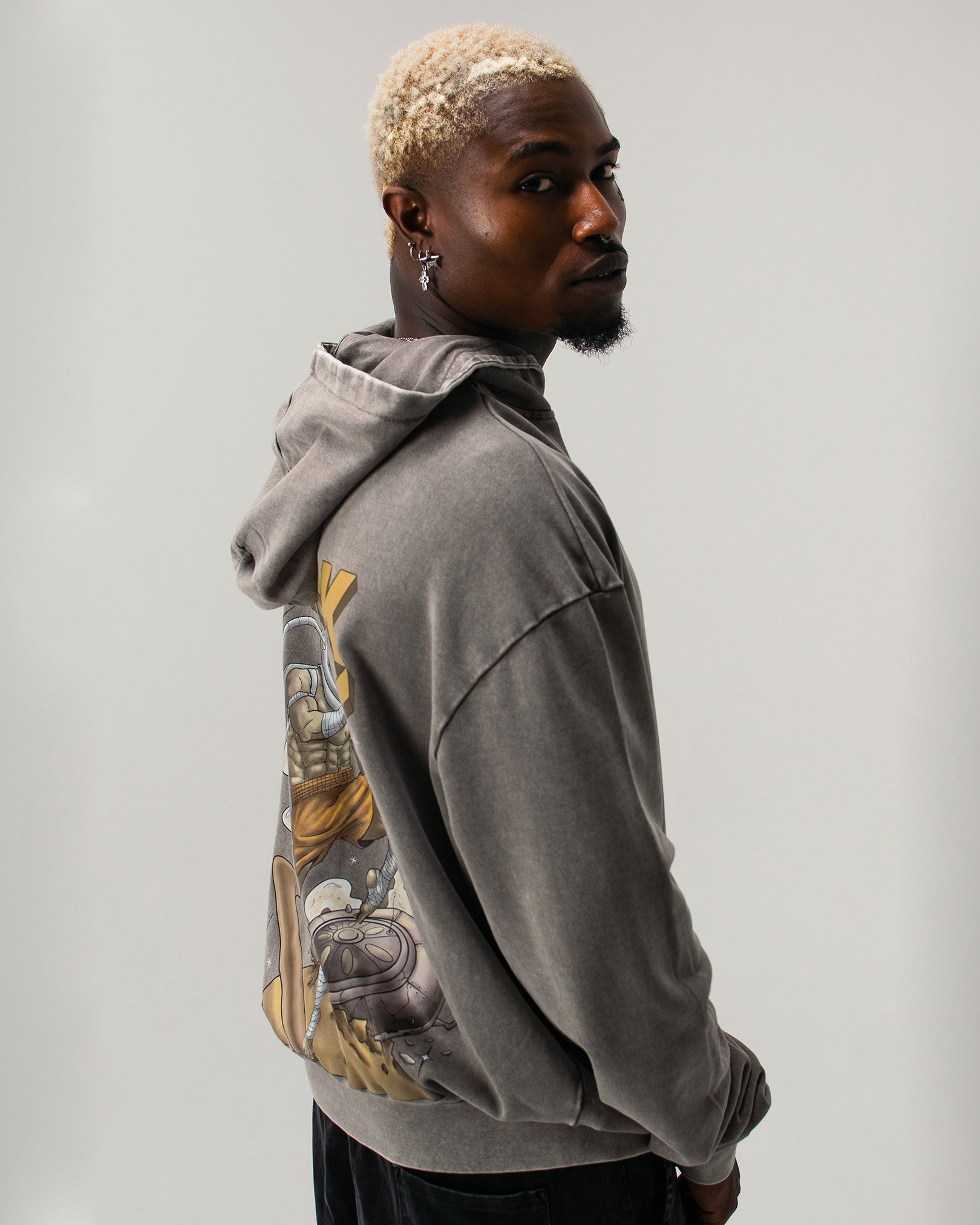 ASTROKNEE 2.0 OVERSIZED HOODIE - ASPHALT