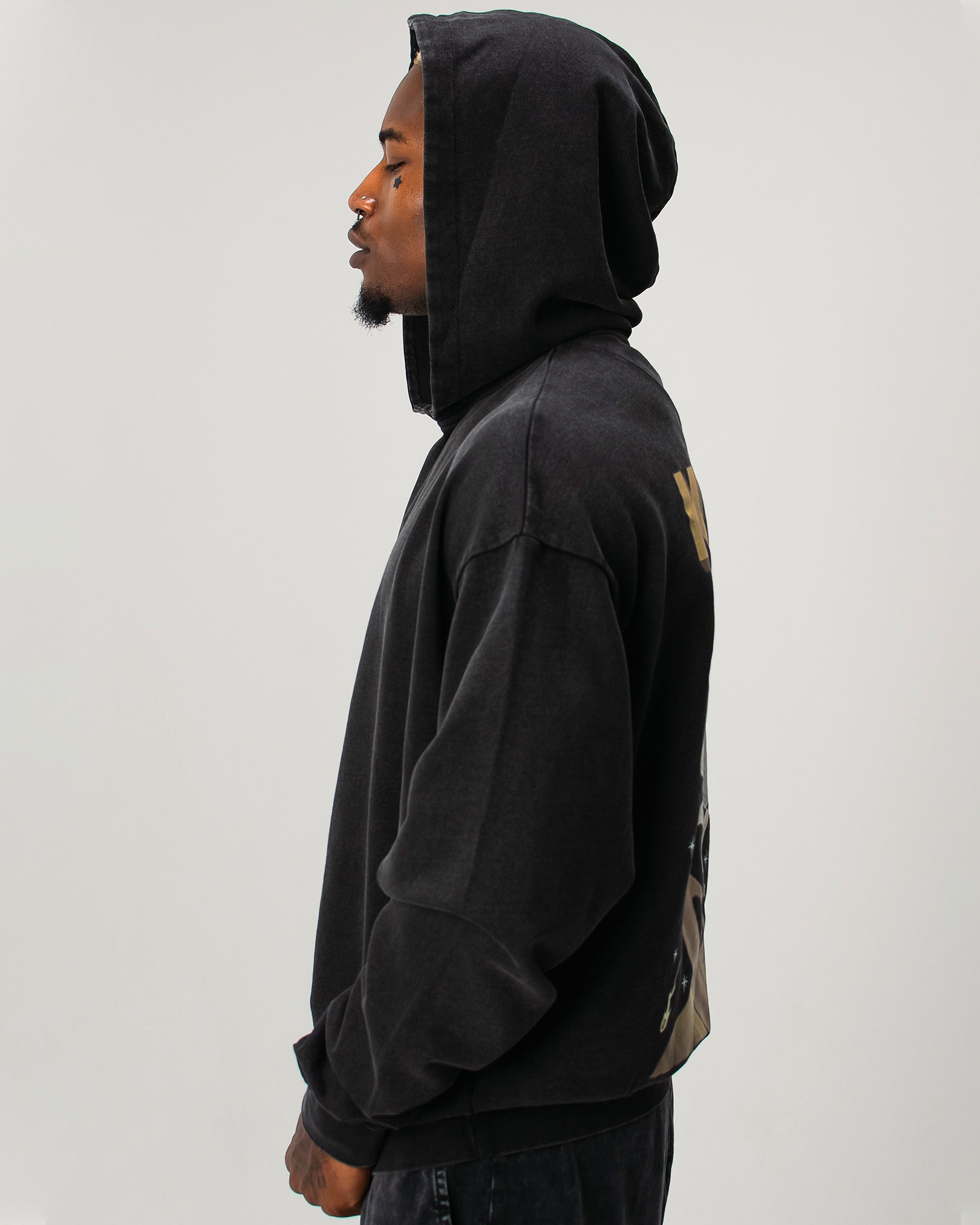 ASTROKNEE 2.0 OVERSIZED HOODIE - BLACK