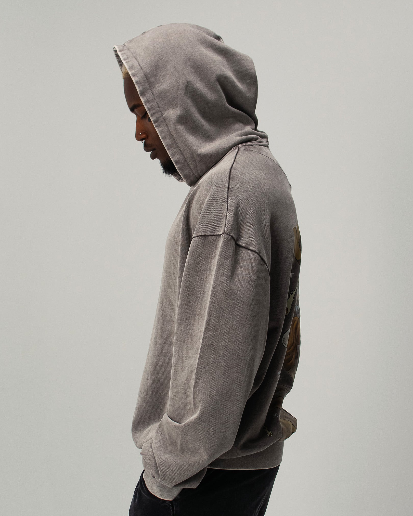 ASTROKNEE 2.0 OVERSIZED HOODIE - ASPHALT